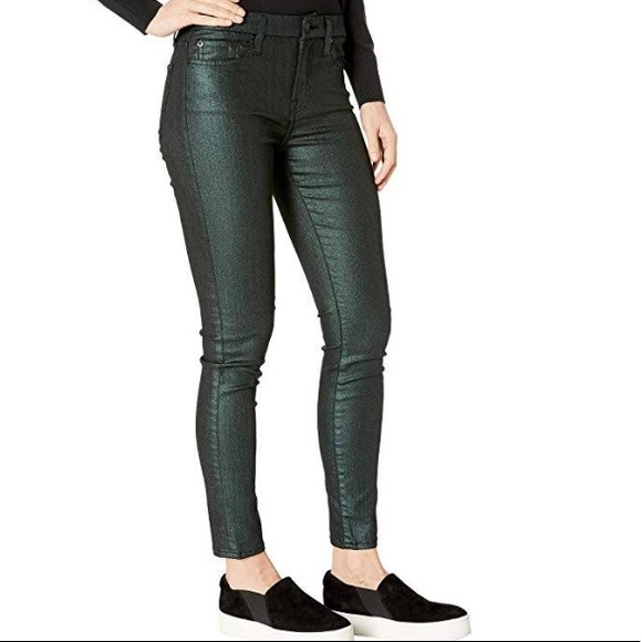 7 For All Mankind Denim - 7 for All Mankind Metallic Emerald Skinny jeans